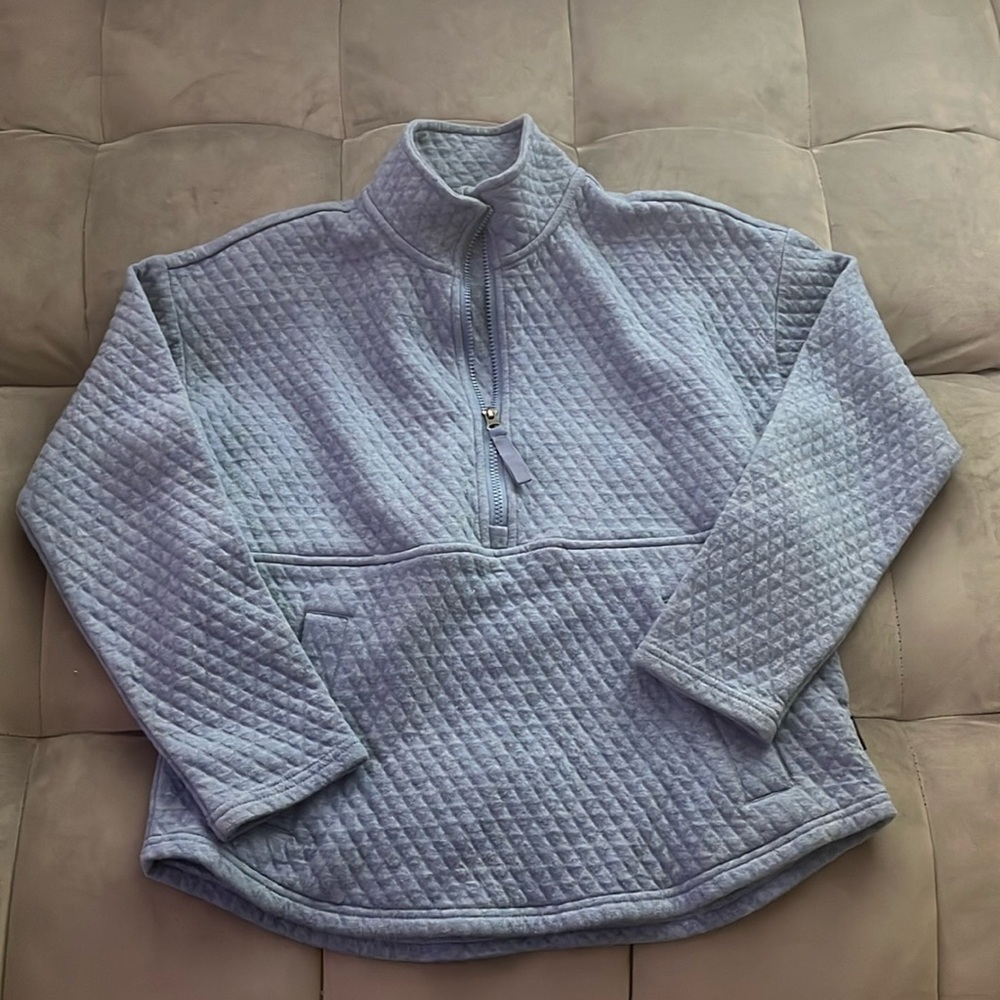 “Eddie Bauer-Quilted Quarter Zip Sweat Shirt size small”
